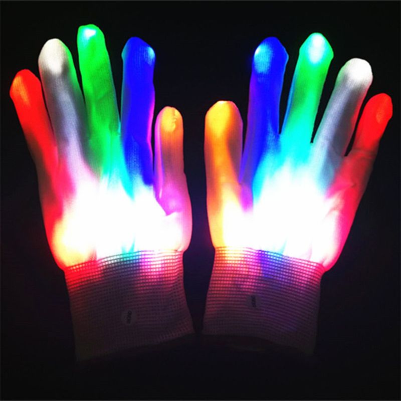 Halloween Flashing LED Gloves Ghost Festival Horror Cool Fun Toys Party Scary Cosplay Costume Props
