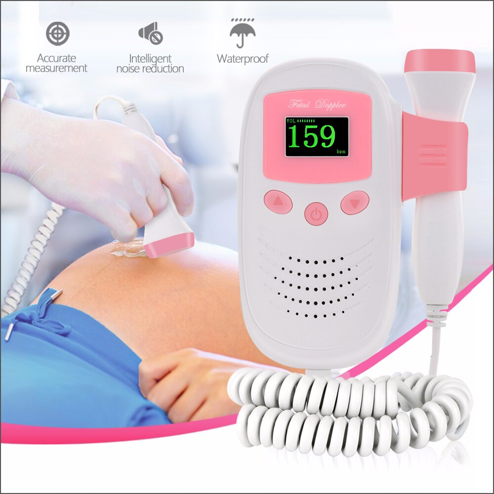 Rz digital føtal doppler ultralyd lyd baby hjerteslag detektor monitor led digital prænatal lomme føtal doppler stetoskop
