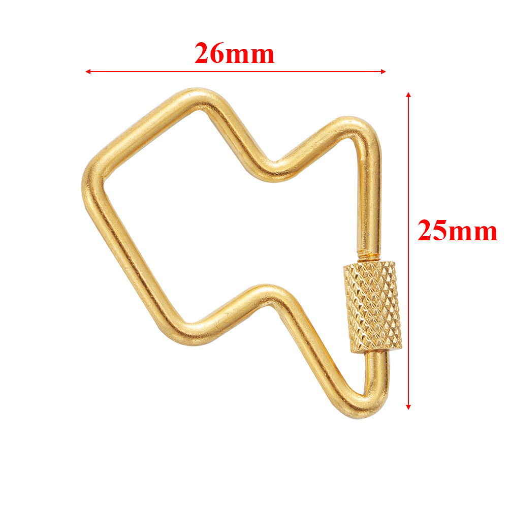 4 stk. rustfri stål guld hjerte stjerne skruelåse store karabinhager til gør-det-selv halskæde armbånd nøglering fremstillingsforsyninger: Brun