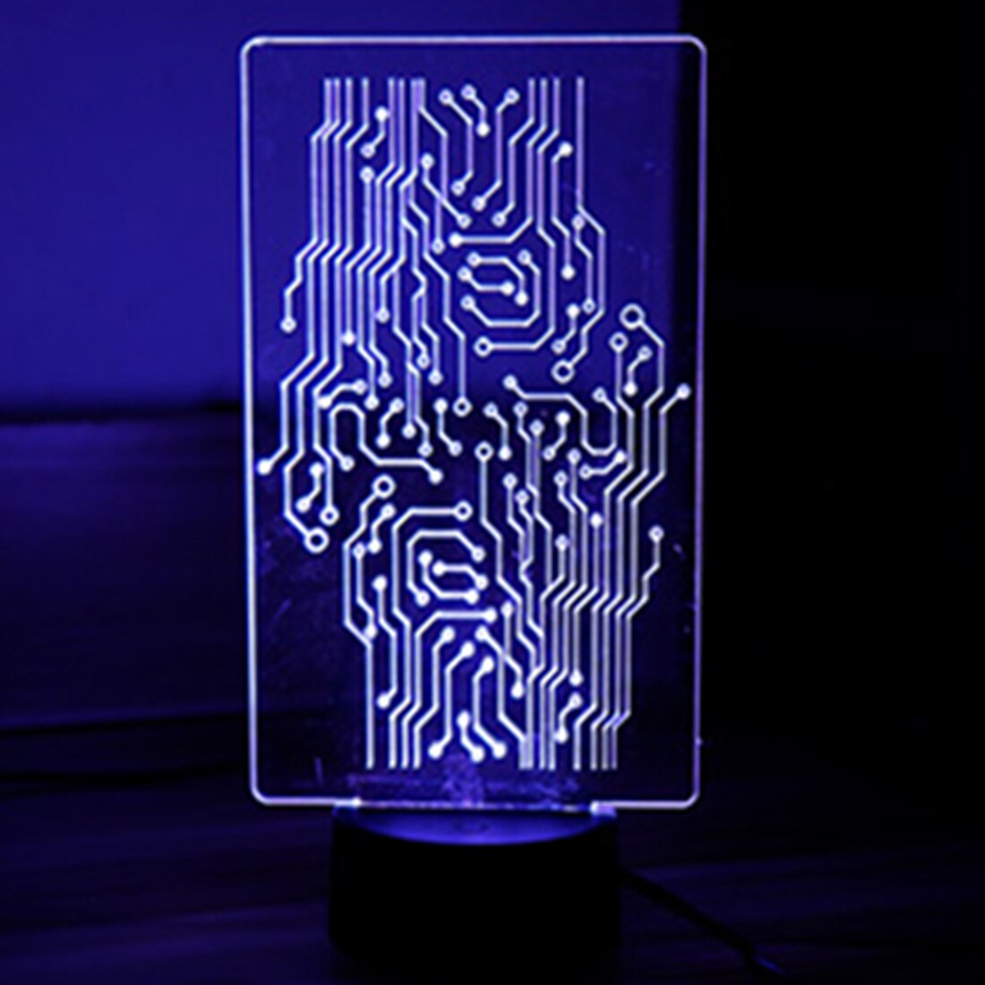 Electronic DIY LED Circuit Board Effect Touch Color Change Acrylic Night Light Programmable Toys -: d