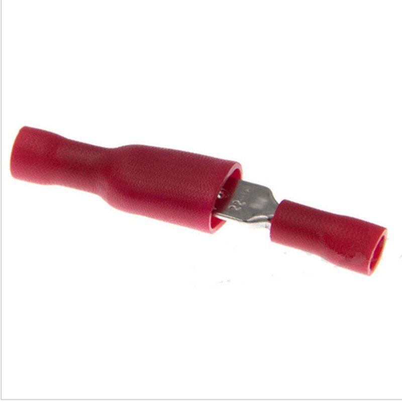 100PCS Spade Terminal Female Male Connector Lug Wire Butt Splice Electrical Crimp for Wire Crimp Connector Assortment: Red 50PCS