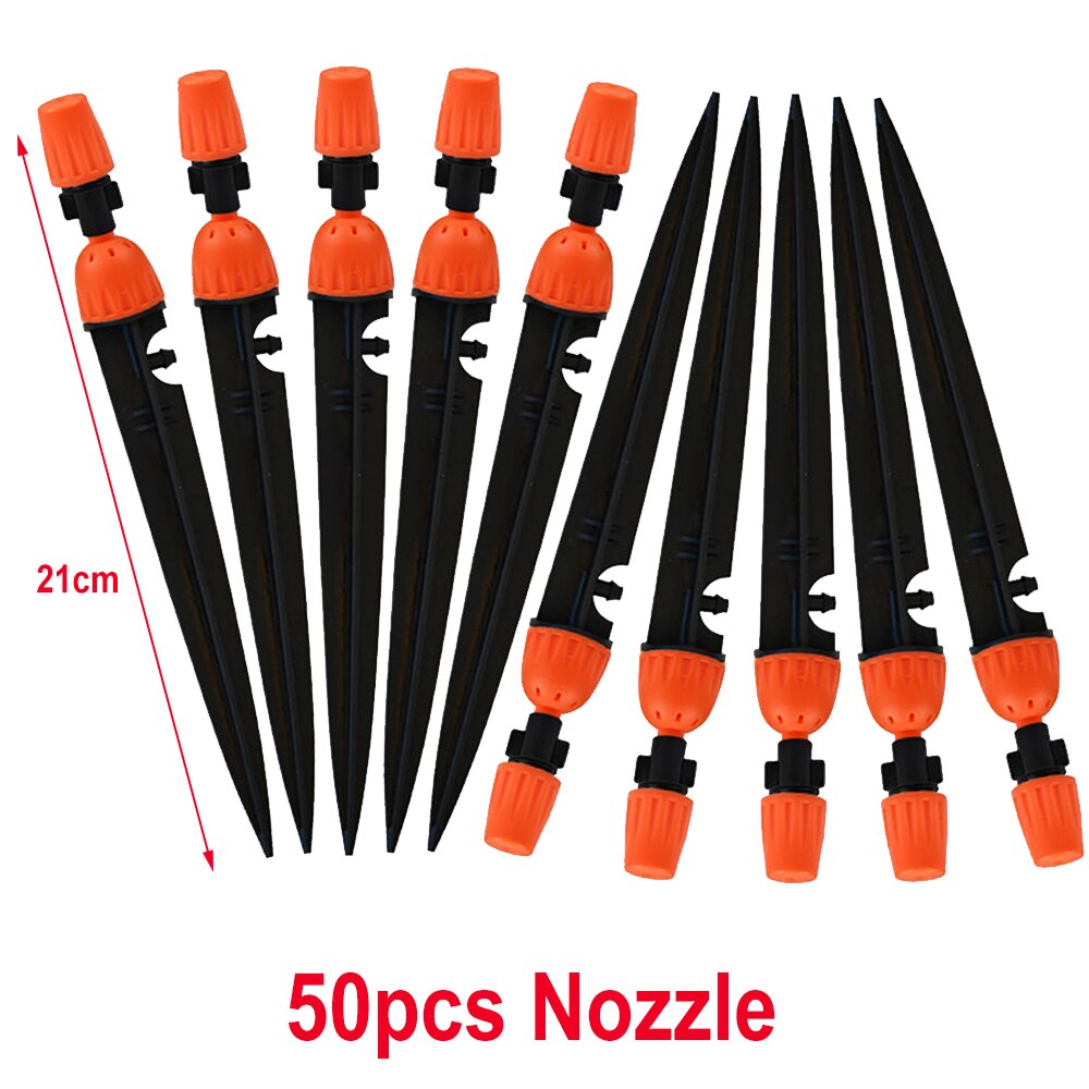 Multifunctional Solar Drip Irrigation System Garden Potted Irrigation Nozzle Solar Energy Charging Automatic Watering Pump Timer: 50pcs Nozzle