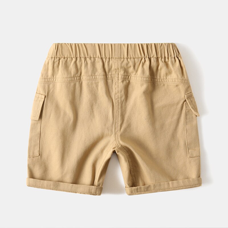 Pantalones cortos informales de algodón para niños, Pantalón Cargo hasta la rodilla, con cintura elástica, ropa de verano