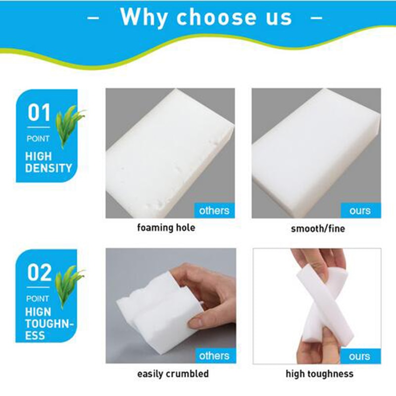 100pz Magico della Spugna gomma Pulizia Melamina Multi-funzione di Schiuma Detergente