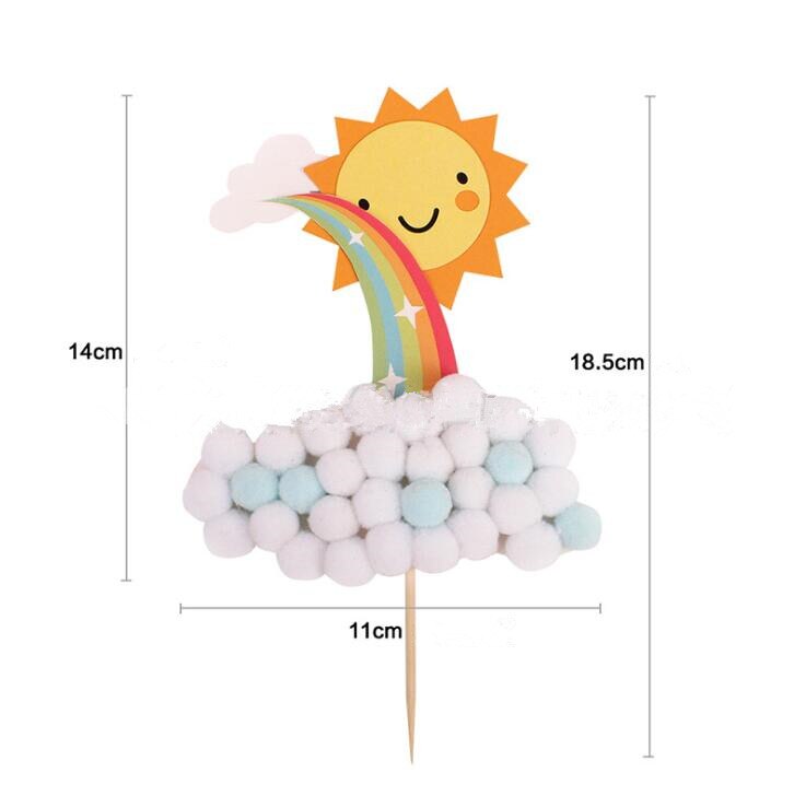 Cake Topper Rainbow Cake Flag Happy Birthday Cake Topper Dessert Decoration for Birthday Party Lovely