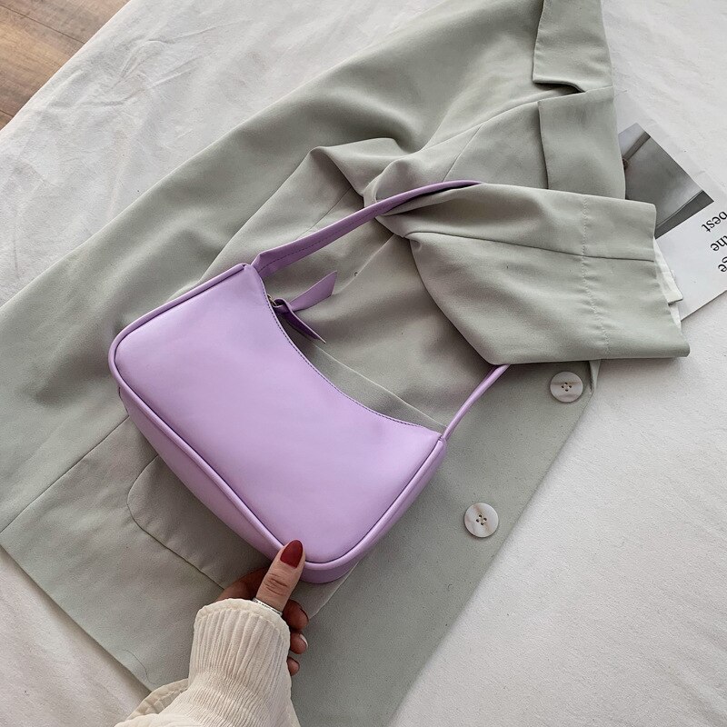 Retro Totes Bags for Women Trendy Vintage Handbag Female Small Subaxillary Bags Casual Retro Mini Purple Shoulder Bag: Puple