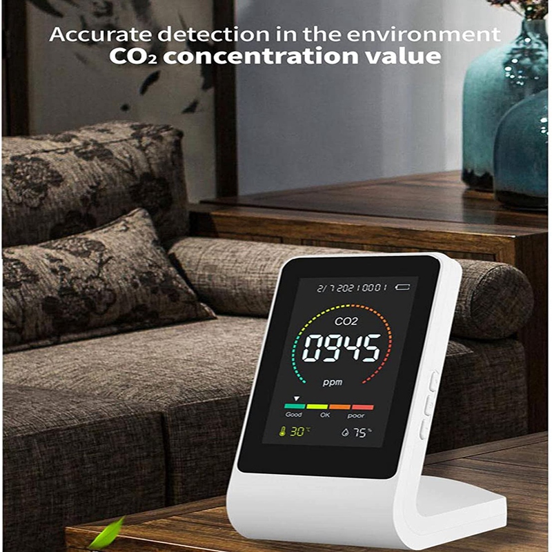 Portable CO2 Meter, Smart 3-In-1 Tool For Carbon Dioxide Detection, Thermometer For Monitoring Indoor Air
