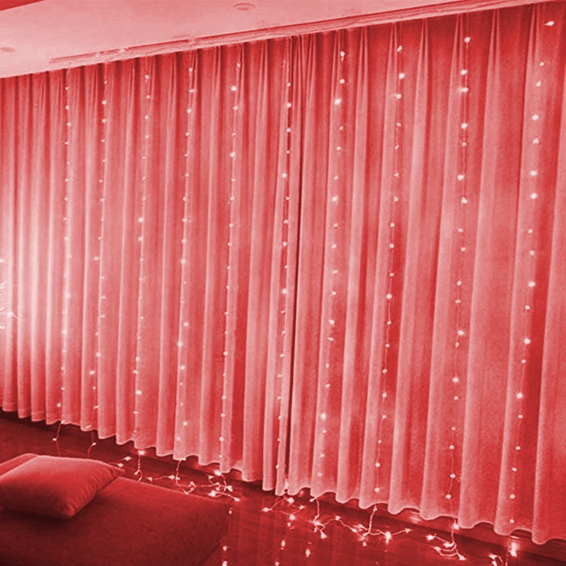 Lumières dégradées de rideau LED, 8 modes d'éclairage, décoration extérieure et intérieure pour Noël, fête de mariage, jardin, salon, chambre à coucher, 6m, 3m: green / 6-10W