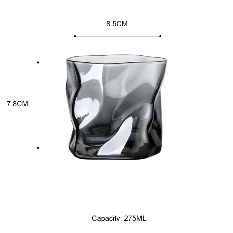 Nodic Origami Shape Glass Cup Glass Transparent Whiskey Glass Home Liquor Spirits Wine Glass Beer Glass Cocktail Glass: Black