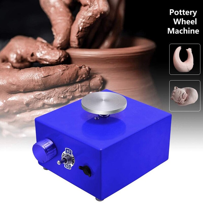 Mini Turntables Pottery Wheel, Pottery Machine Electric Pottery Wheel DIY Clay Tool with Tray for Ceramic Work EU Plug