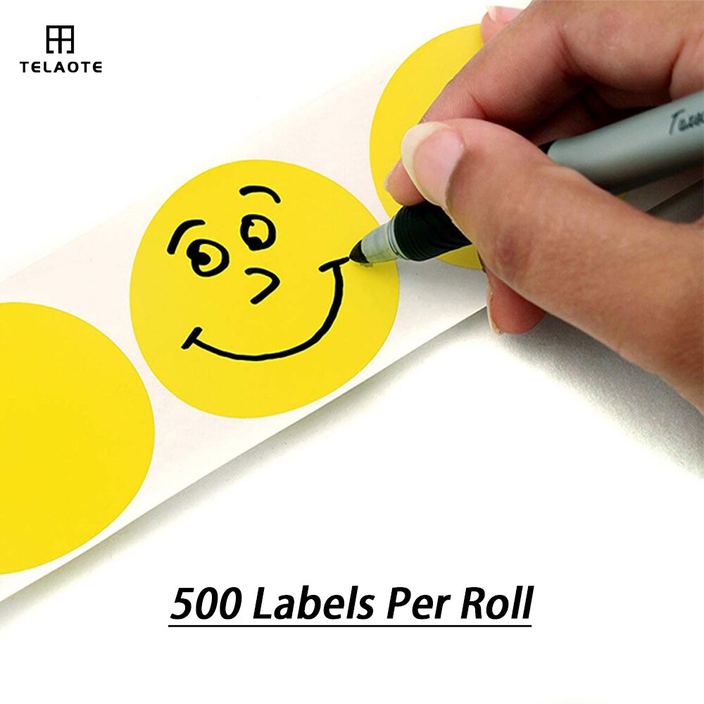 500per Roll Chroma Label Color Code Dot Labels Stickers 1 Inch Roun Red Green White Yellow Blue Pink Black Stationery Stickers