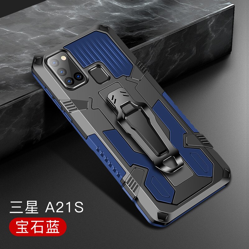Coque blindée avec Clip de ceinture, étui résistant aux chocs pour Samsung Galaxy A21s A 21s SM-A217F/DS 6.5 pouces A217M: For Galaxy M40S / Blue