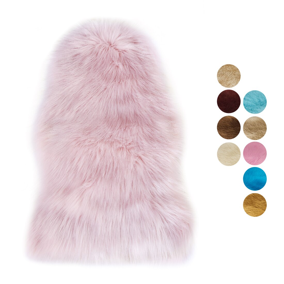 Luxe Rectangle doux en peau de mouton moelleux zone tapis Faux blanc fourrure tapis Shaggy cheveux longs solide tapis salon coussin de siège décor à la maison