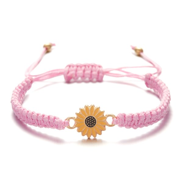 Pulsera bohemia hecha a mano con dibujos de estrellas y flores y margaritas para niña y mujer, pulseras de cuerda, de joyería para parejas de amistad: Cobalto violeta