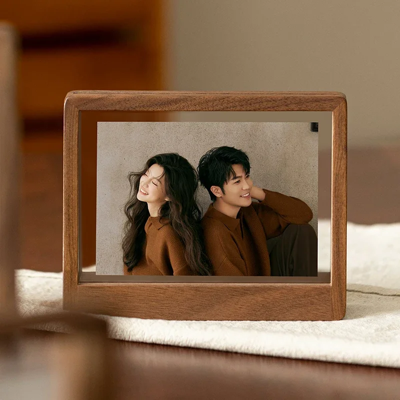 Marco de fotos acrílico original, marco de fotos artístico nórdico de madera maciza Para sesión de fotos, decoración del hogar, Cuadros Para Fotos: 8 pulgadas / Gris claro