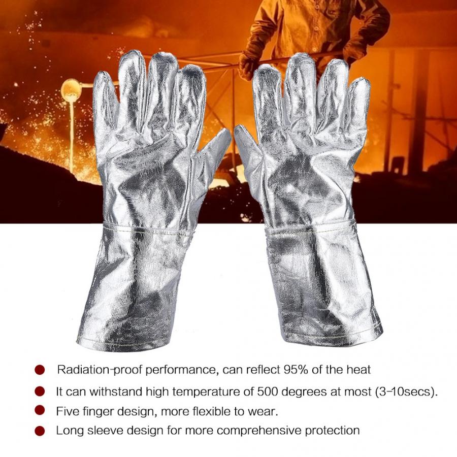 Guantes de trabajo guantes de seguridad largos guantes de trabajo resistentes al calor guantes de trabajo de fundición de fuego aluminio guantes de trabajo