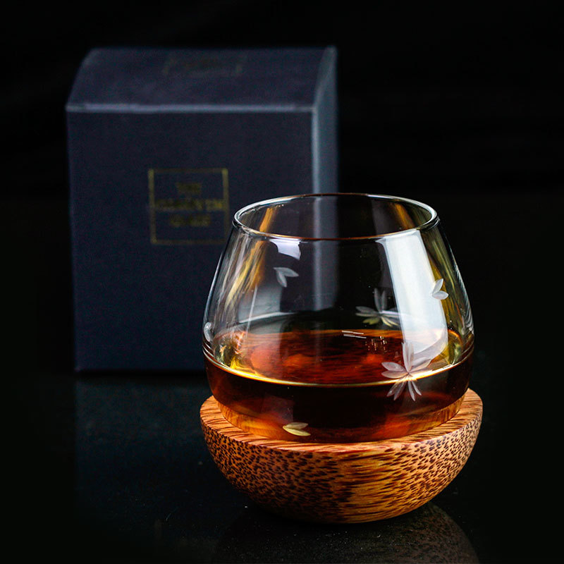 Slow roll whiskybeker rockfund wijnglas japanse stijl houten dienblad whisky rum glaswerk voor bar huishoudelijk feest kristallen vazen