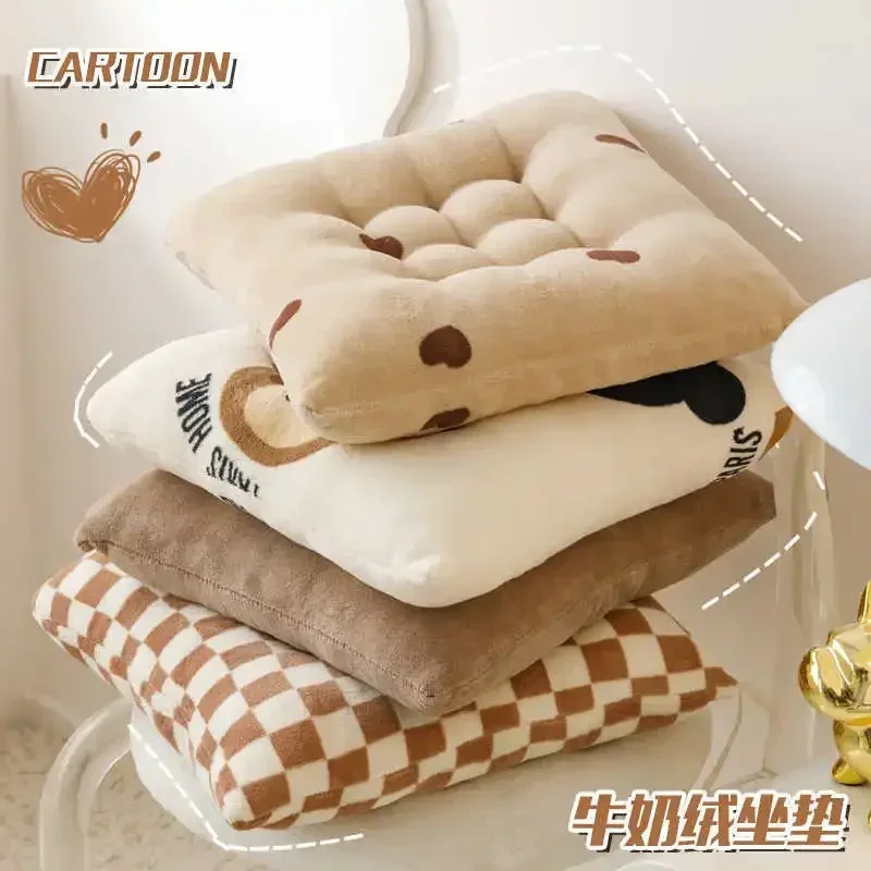 Cuscino per sedile Kawaii Cartoon - Cuscino per sedia in velluto di latte ultra morbido | Simpatico cuscino extra spesso per ufficio e auto, comfort per una seduta lunga