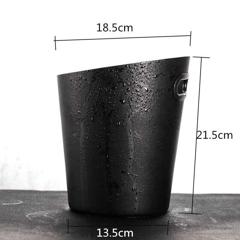 Beer Champagne Whiskey Freeze Bucket Party Decoration Stainless Steel Ice Bucket Wine Ice Cooler Bars Kitchen Accessories: All black