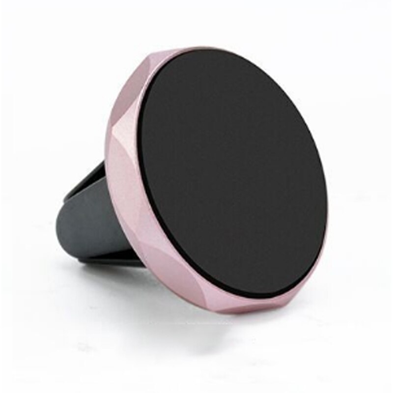 Auto Magnetische Ronde Telefoon Beugel Universele Draagbare Auto Air Outlet Gps Houder Aluminium Alloymagnetic Mobiele Telefoon Beugel: Rose Gold