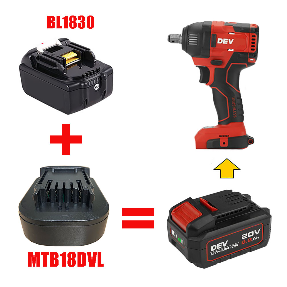 Mtb 18 dvl adapter-konverter mtb 20 dvl kann makita 18v li-ion akku  bl1830 bl1815 bl1845 bl1860 on devon elektrowerkzeuge verwenden