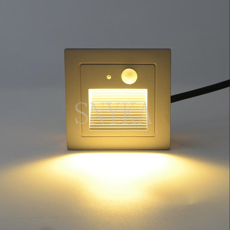 3w ip65 pir liiketunnistin+valotunnistin led porrasvalot ulkojalkavalaisin upotettu kulmavalaisin ulkopuutarhavalaisin