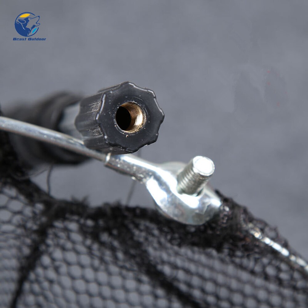 Outdoor folding fishing net telescopic fishing net blue soft rubber landing net fly fishing net fishing net tool