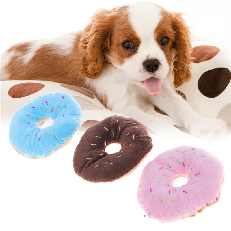 4 stk kæledyr plys legetøj dejlig doughnut kæledyr tygge legetøj til killing hund kat hvalp