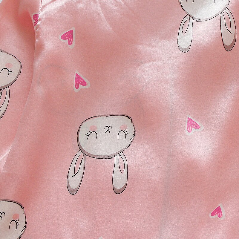 Baby slaapkleding lange mouwen top konijnenprint reverskraag thuis slaap cartoon broek trendy nauwsluitende warme jas