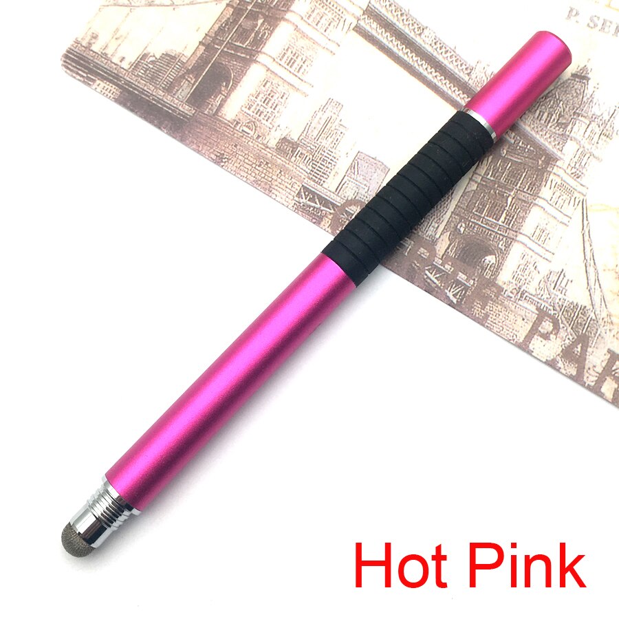 5pcs 2 in 1 Multi-function Touch Screen Pen Universal High Precision Capacitive Fiber Fine Point Disc Stylus for PhoneTablet: hot pink