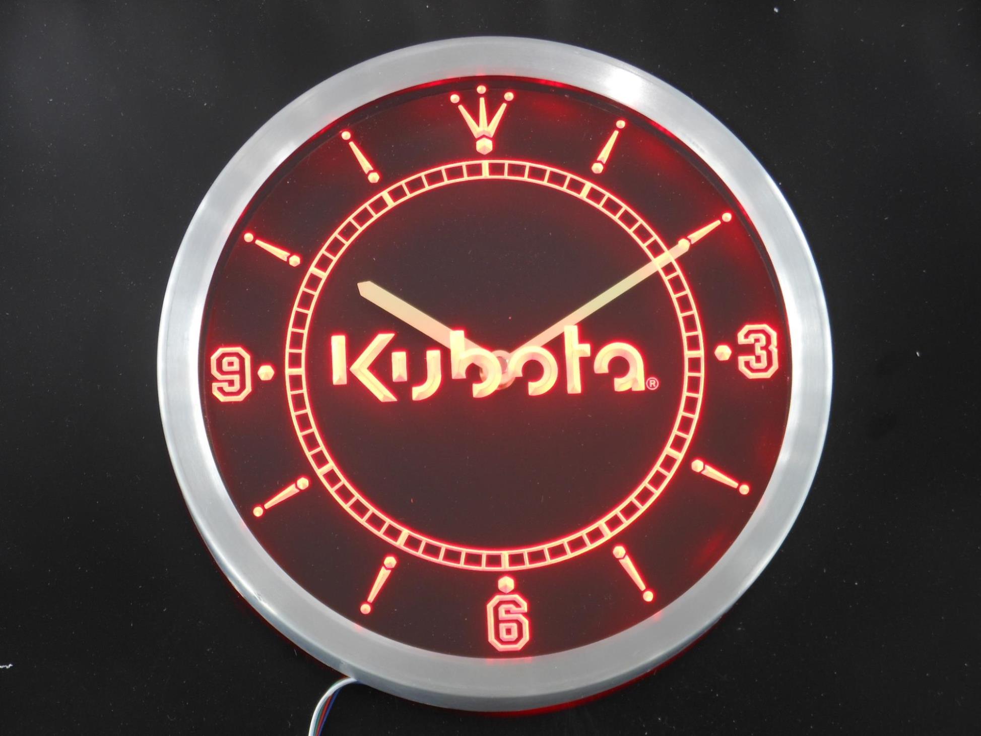 nc0176 Kubota Tractor Neon Light Signs LED Wall Clock