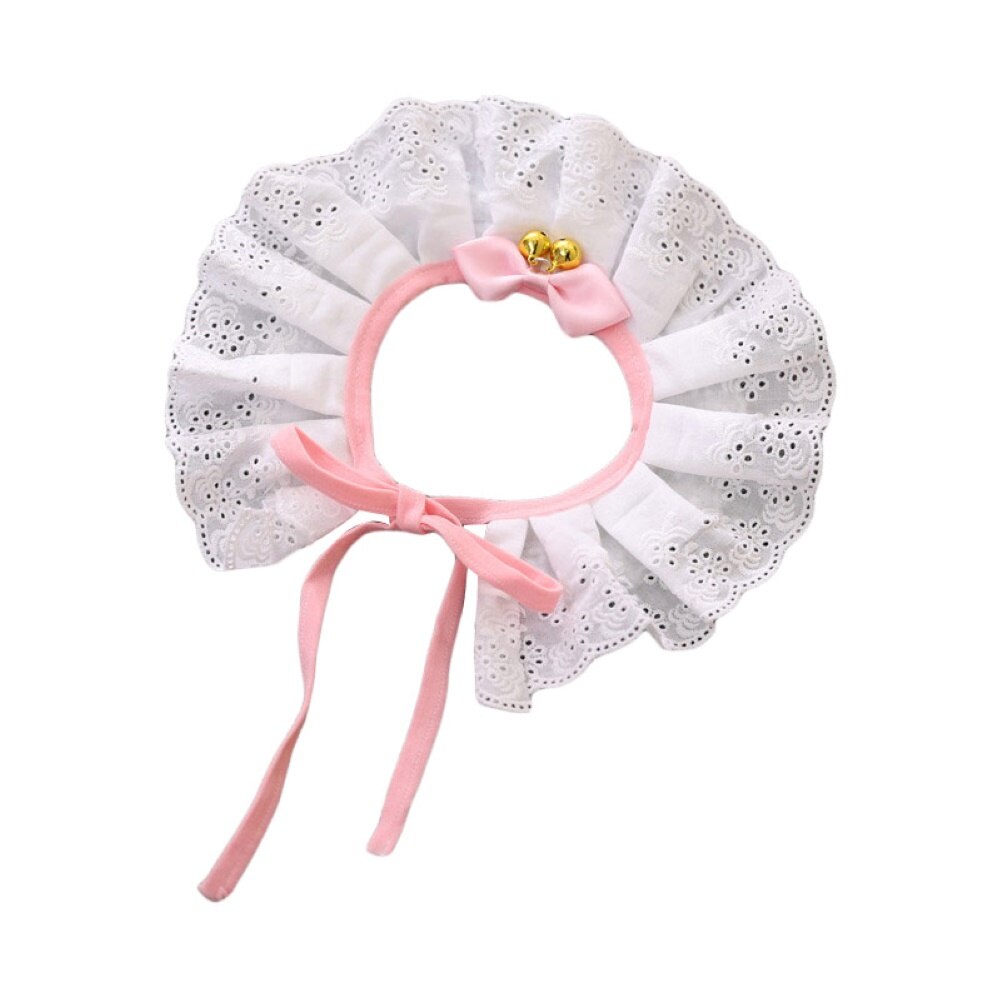 Collier cloche en dentelle pour chat, chaton fleur, nœud, ficelle, sangle de cou, fourniture pour animaux de compagnie, dentelle/fleur, décor de cou avec cloche