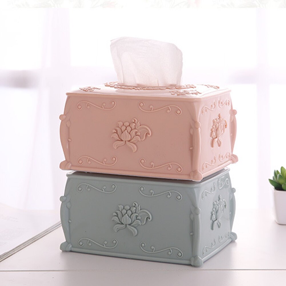 Plastic Tissue Box Case Holder Flower Shape Tissue Storage Cases Tissue Boxes Tissue Case Box Container Table Decoration
