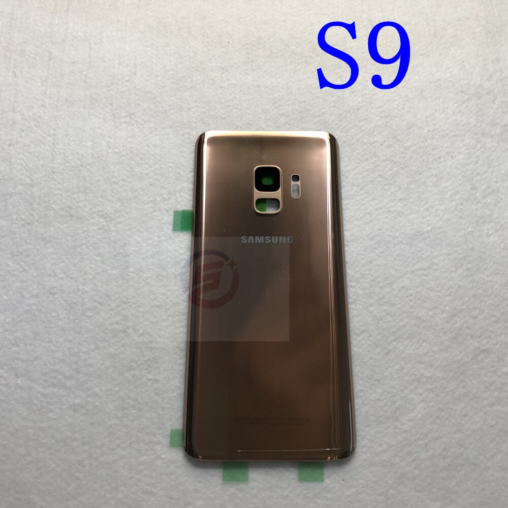 S9 Rear Battery Door Case For Samsung Galaxy S9 Plus G960F G965F Back Glass Housing Cover + Adhesive +Camera Glass Lens Frame: S9 Golden