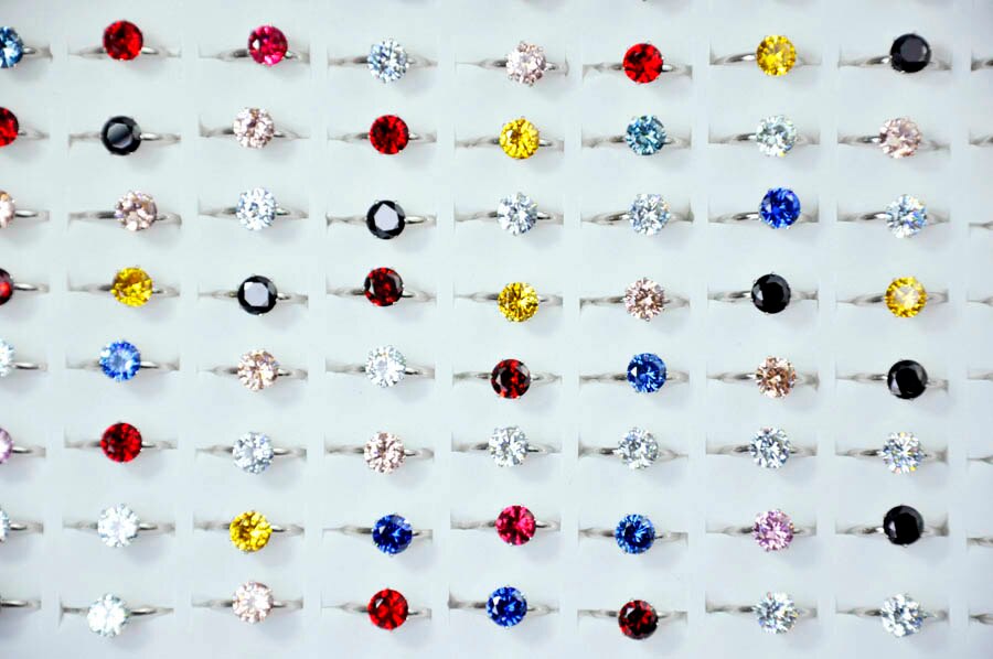 50 pièces 1.2 Carat AAA Zircon bagues de fiançailles Lots pour femmes filles bague de mariage bijoux en cristal autrichien LR4060