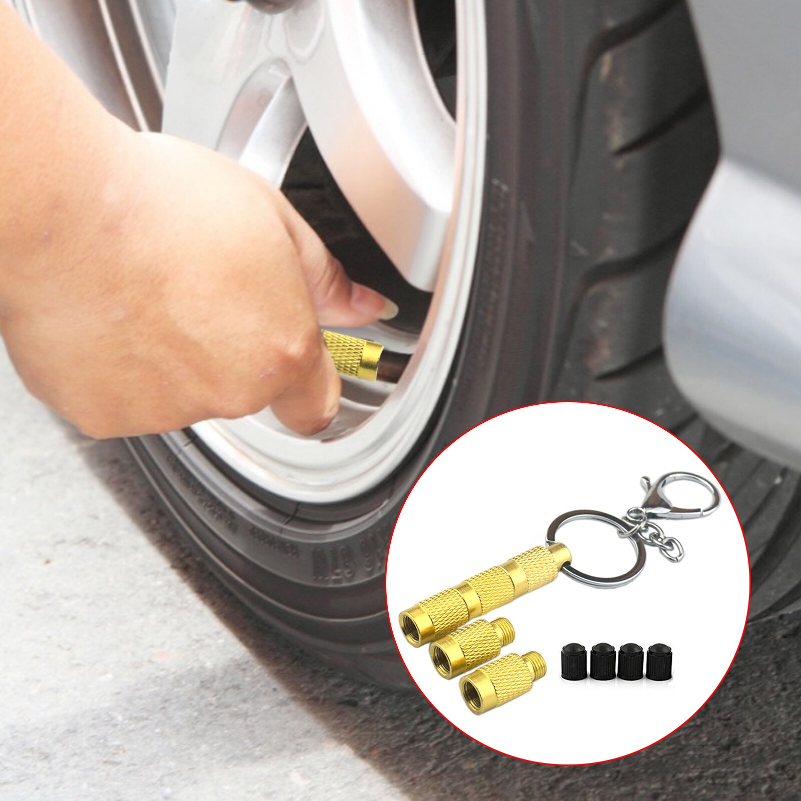 4-in-1 Tire Deflator Tool For Offroad Vehicle Off The Road Inflatable Automatic Tire Air Down Adjustable Car Truck Accessory