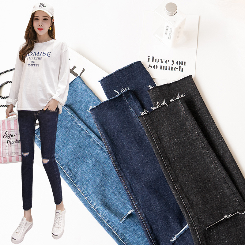 Mutterschaft Neunte Hosen strecken Jeans Für Schwangere Frauen Kleidung Dünne See Hosen Denim Schwangerschaft Jeans Mutterschaft Bauch Hosen