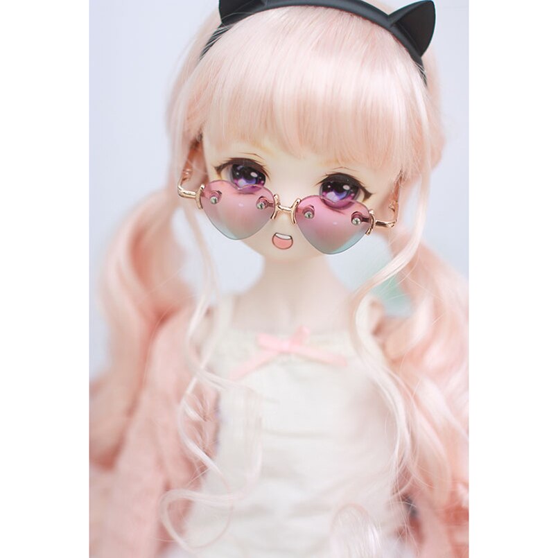 BJD Golden Sunglasses Heart Glasses Bookman Prop For 1/3 24" 60cm SD SD17 70CM DD DOD DK DZ Volks Doll HEDUOEP