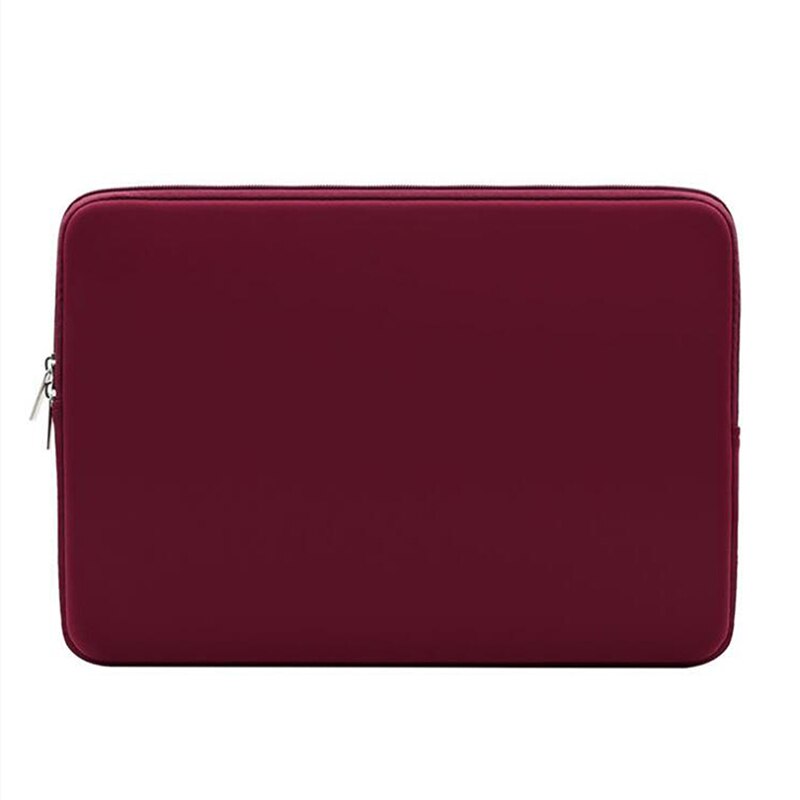 Solid Color Tablet Sleeve 13 inch Foam Pouch Bag Protective Case for Tablets PC Notebook Computer Bag: wine red
