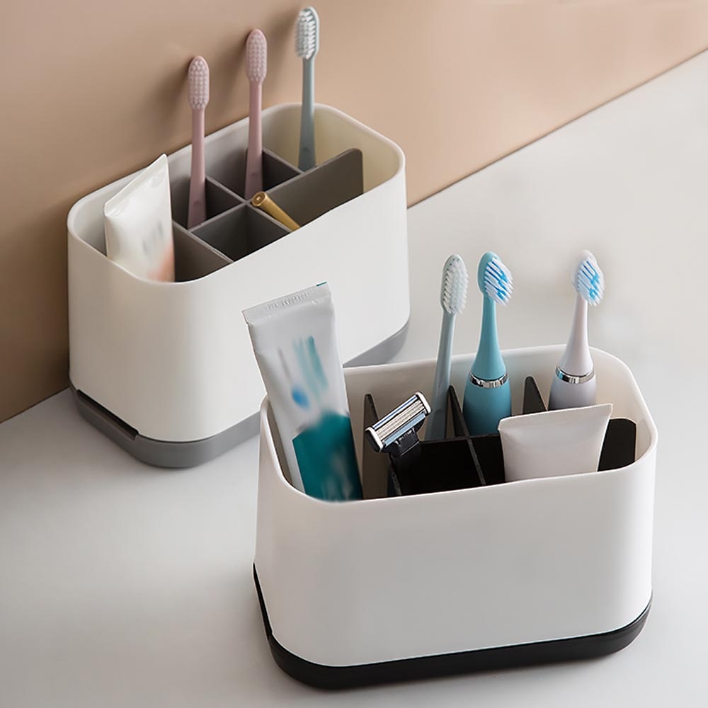 Escurridor de cepillo de dientes eléctrico multifunción, soporte para pasta dental, estante de baño, maquinilla de afeitar, cepillo de limpieza de maquillaje, caja de almacenamiento