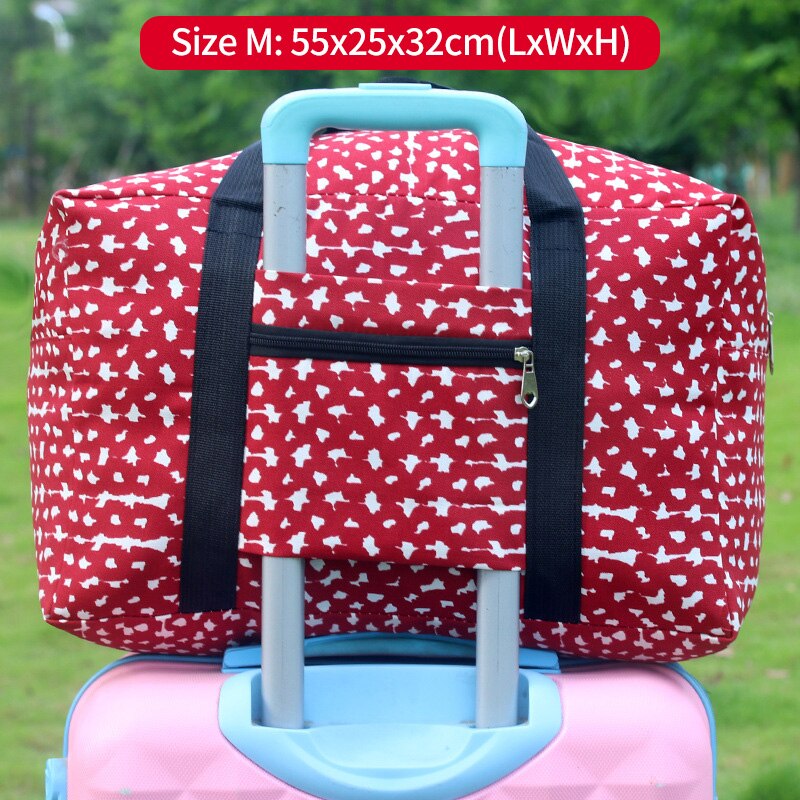 Bolsa de viaje de almacenamiento para hombre y mujer, bolso Oxford resistente al agua, bolsa de equipaje, adecuado para cubierta de carrito, XA584F: Red M