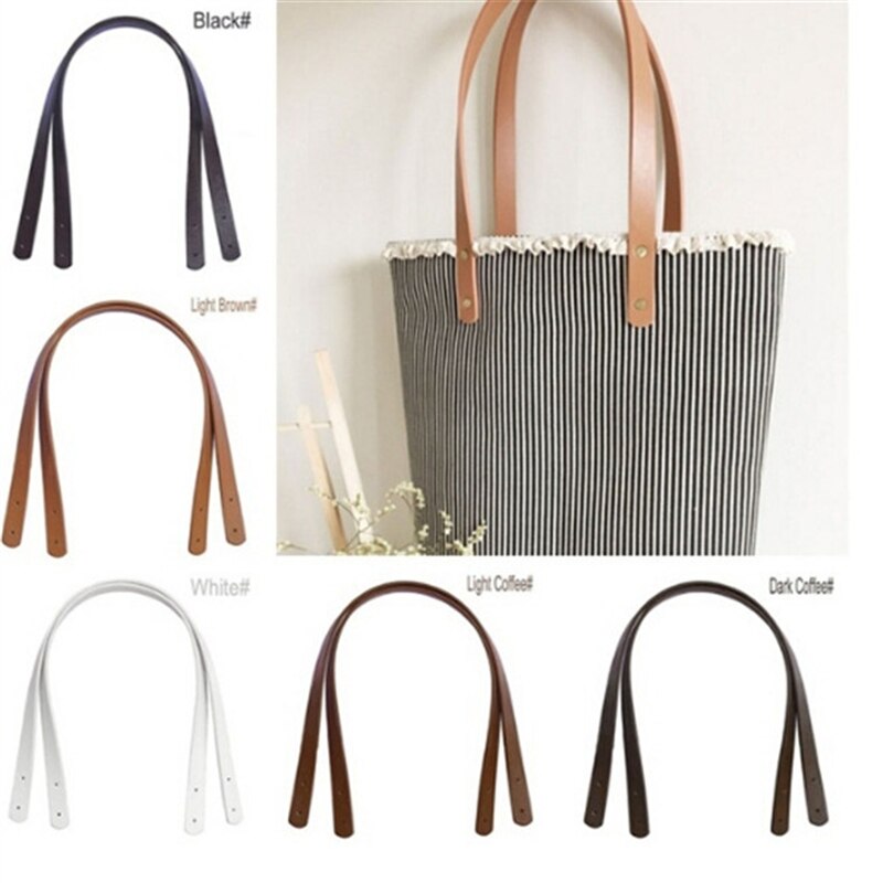 2Stck Tasche Gürtel Abnehmbare PU Leder Griff Dame Schulter Tasche DIY Ersatz Zubehör Handtasche Band Griff Gurt Band