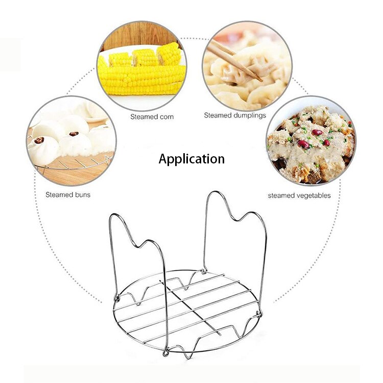 Instant Pot Steamer Rack Kitchen Cookware Round Stainless Steel Cooking Ware Steaming Rack Stand Kitchen Heating Supplies