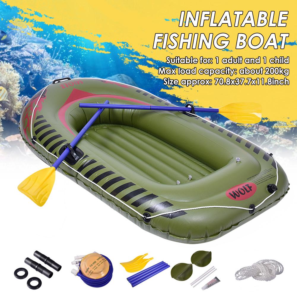 Outdoor Water Inflatable Boat Set Heavy Duty Rafting Fishing Air Kayak Canoe Set With Paddles For 2 Person