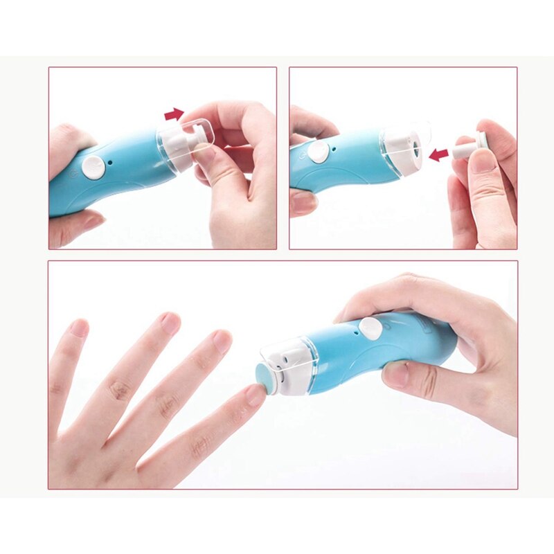 Juego de 2 cortaúñas para bebé recargable, cortauñas para recién nacido eléctrico seguro, niños pequeños, dedos de los pies, verde y azul
