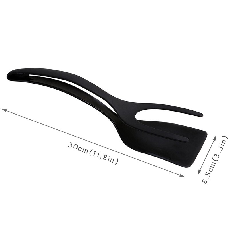 Non-stick 2 in 1 stegt æg spatel pandekage fransk toast omelet flipper spatel turner brød tang køkkenredskaber madlavningsværktøj