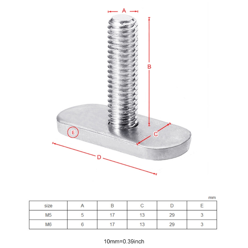 Threads Kayak Rail/Track M5/M6 Screws &amp; Nuts T Slot Bolt Replacement Stainless Steel Gear Mounting Bolt Easy to install