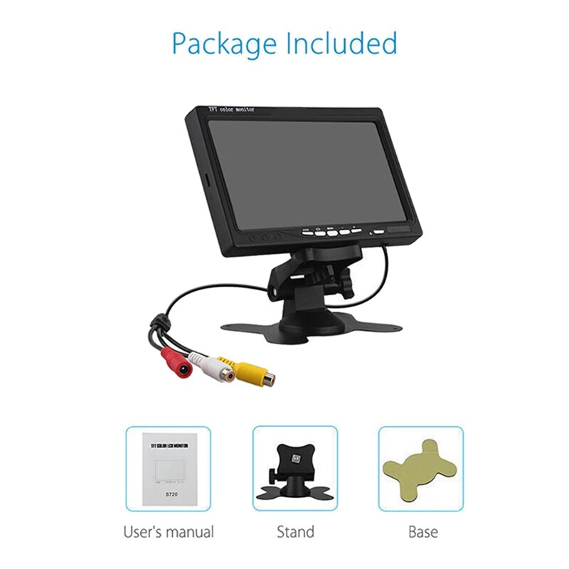 9V-36V 7Inch Tft Lcd-kleurenscherm Monitor Voor Auto Achteruitrijcamera Dvd Vcr Cctv hd Monitor 800X480 Voor Bus Truck
