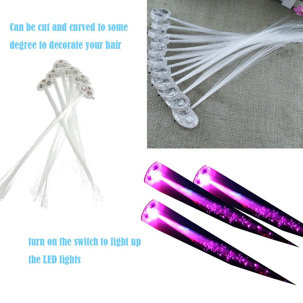 Neue Bunte Schmetterling Licht Fiber Optik Haar Zöpfe LED Perücken glühend Haarnadel Blitz-LED Haar flechten Clip Dekoration: Rosa