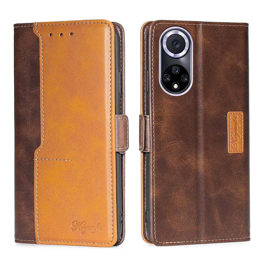 For Huawei Nova 9 9SE Case Wallet Card Luxury Retro Leather Stand Magnetic Book Flip Cover For Huawei Nova9 Pro Phone Cases: Nova 9 / dark brown-gold